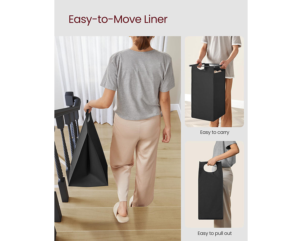 Laundry Hamper Basket With 3 Sorter - Brown