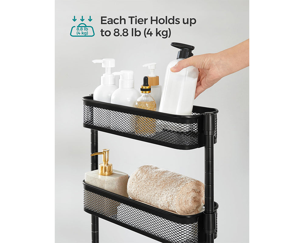 4-Tier Slim Space Saving Steel Trolley