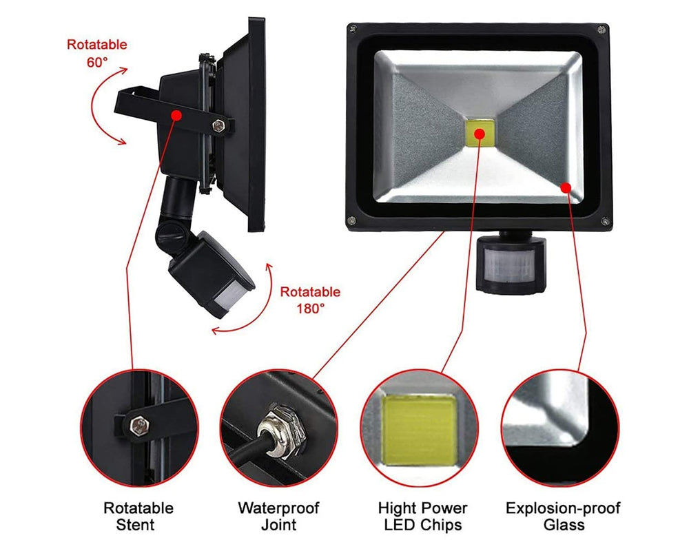 LED Motion Sensor Flood Lights Outdoor