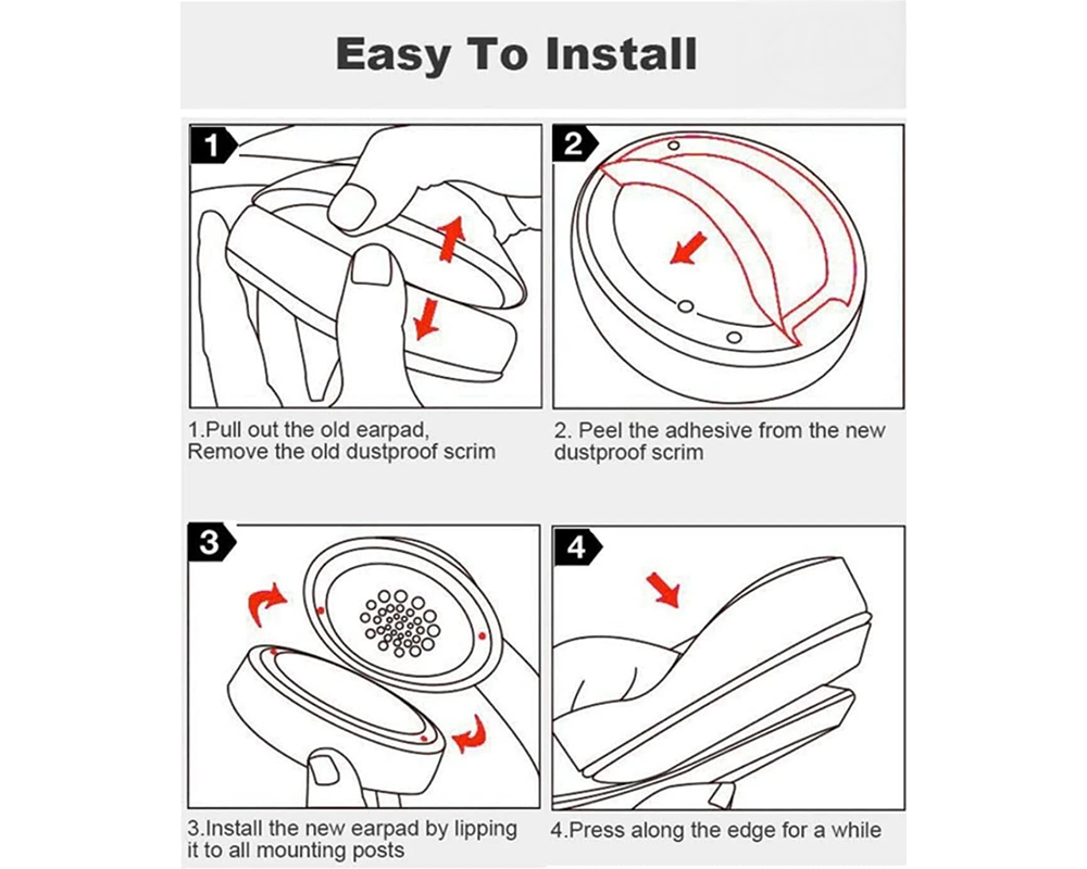 Black Replacement Ear Pads Cushions For Beats Studio 2.0/3.0 Wired/Wireless Headphones