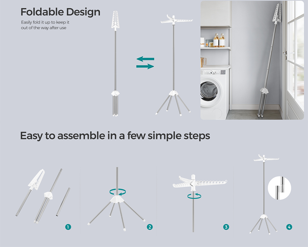 Foldable Laundry Clothes Drying Rack