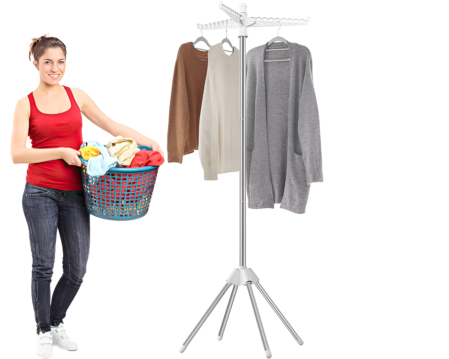 Foldable Clothes Drying Rack – Stainless Steel Foldable Clothes Drying Rack Laundry Stand