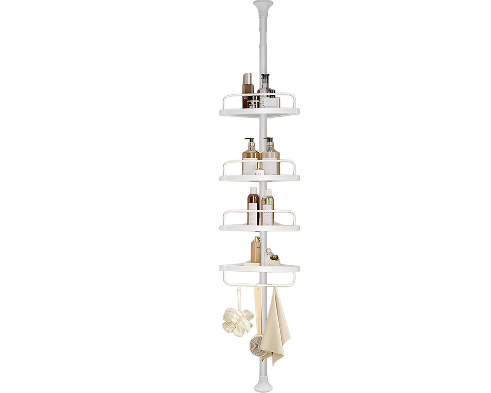 Bathroom Caddy Corner Shelf – 4-Tier Adjustable Shower Organizer