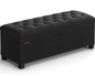 2 in 1 Storage Ottoman Bench Seat - Ink Black