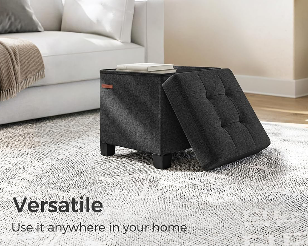 VASAGLE Storage Ottoman - Small Ottoman Foot Rest with Legs