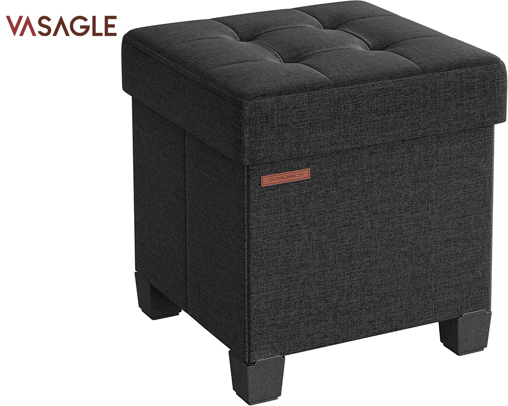 VASAGLE Storage Ottoman - Small Ottoman Foot Rest with Legs