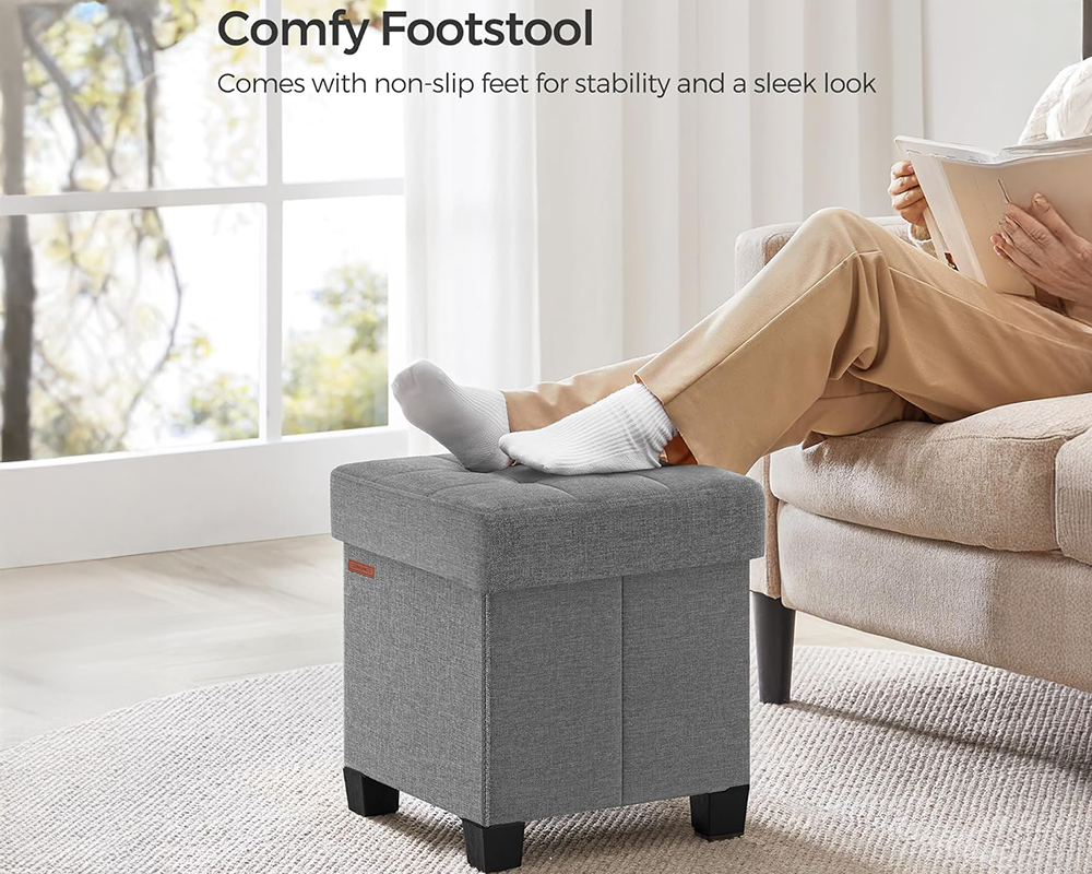 Storage Ottoman - Small Ottoman Foot Rest with Legs