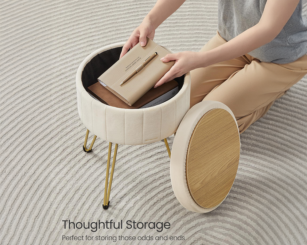 Ottoman Storage Foot Stool Vanity Stool