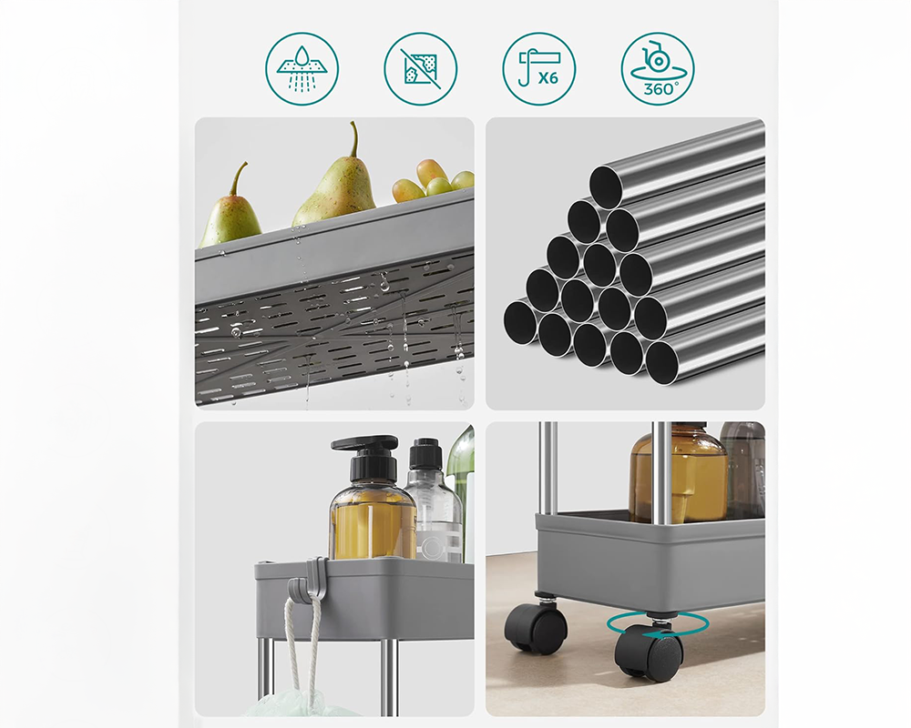 3-Tier Kitchen Storage Rack Storage Trolley