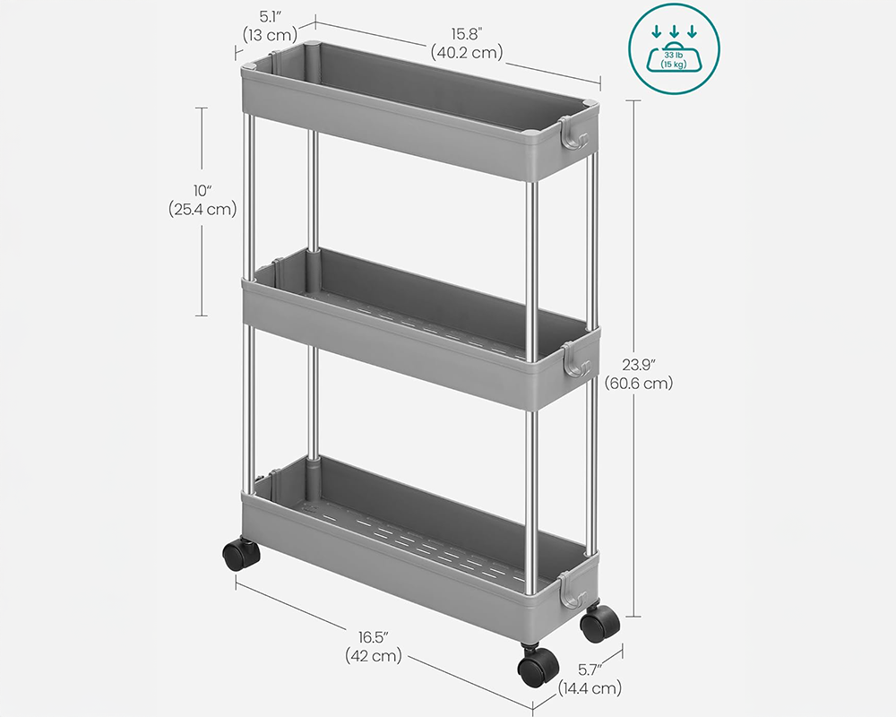 3-Tier Kitchen Storage Rack Storage Trolley
