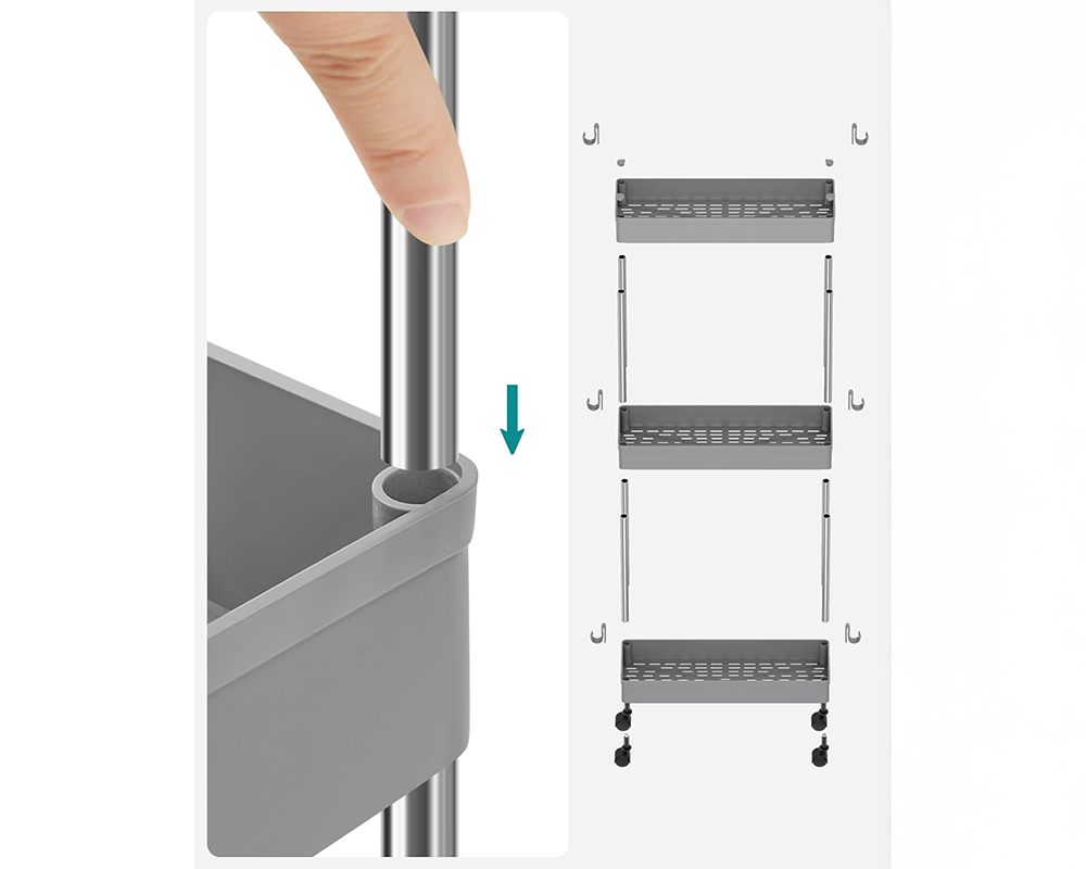 3-Tier Kitchen Storage Rack Storage Trolley
