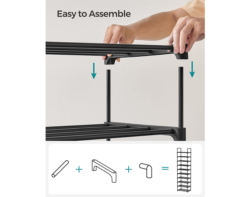 Shoe Rack 10-Tier Metal Shoe Storage Organiser