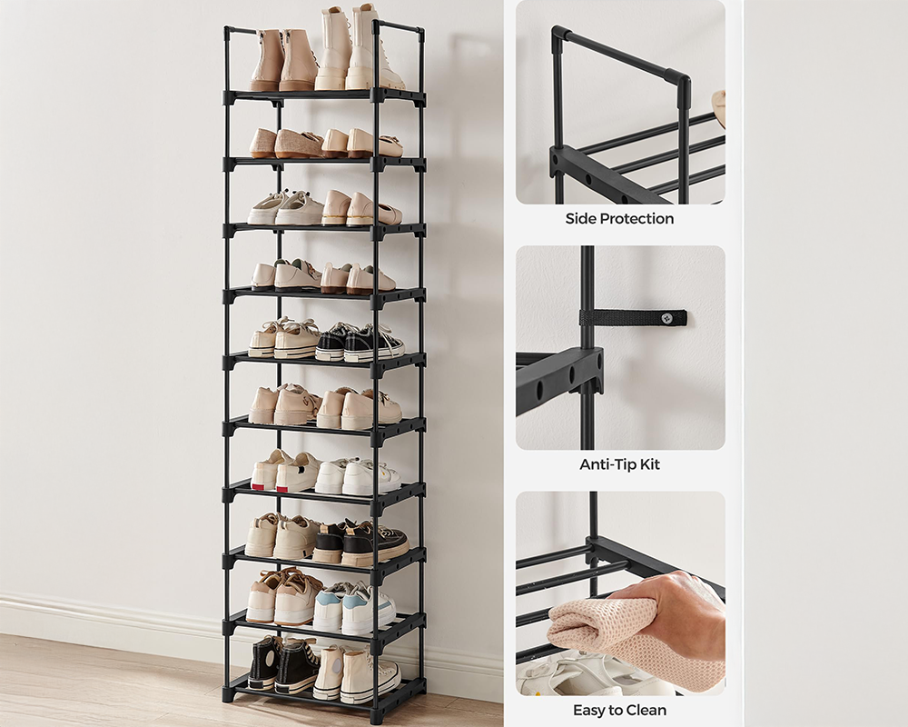 Shoe Rack 10-Tier Metal Shoe Storage Organiser