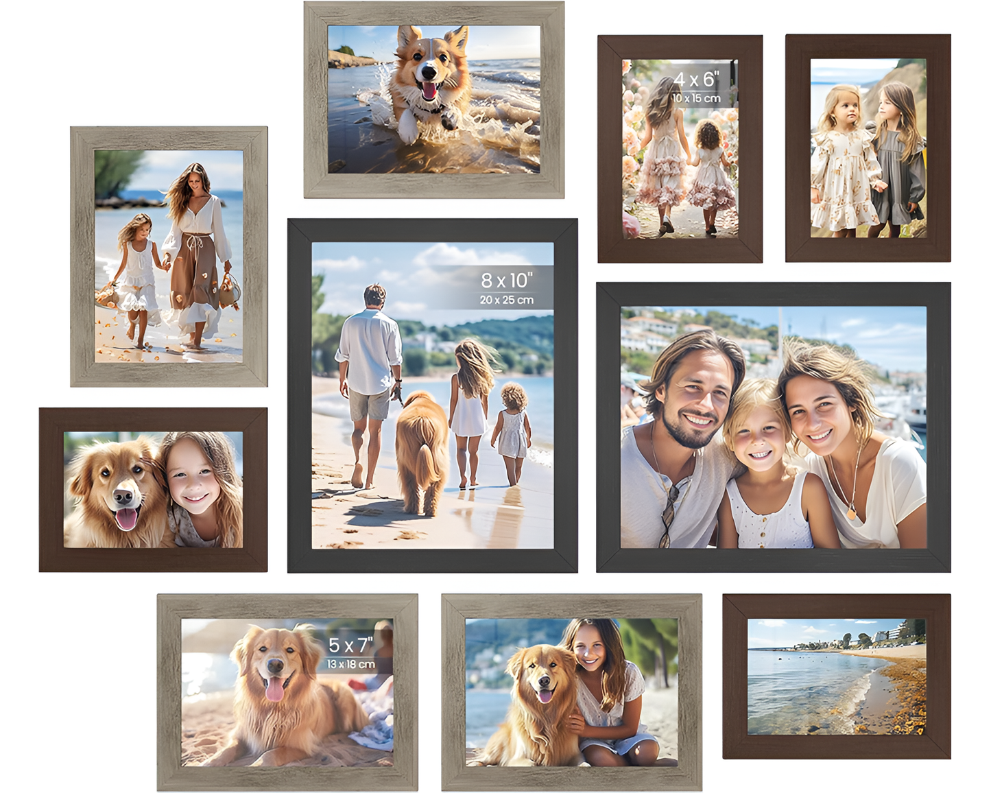 Picture Frames Set of 10 – Collage Photo Frames, Wall Gallery & Tabletop Display