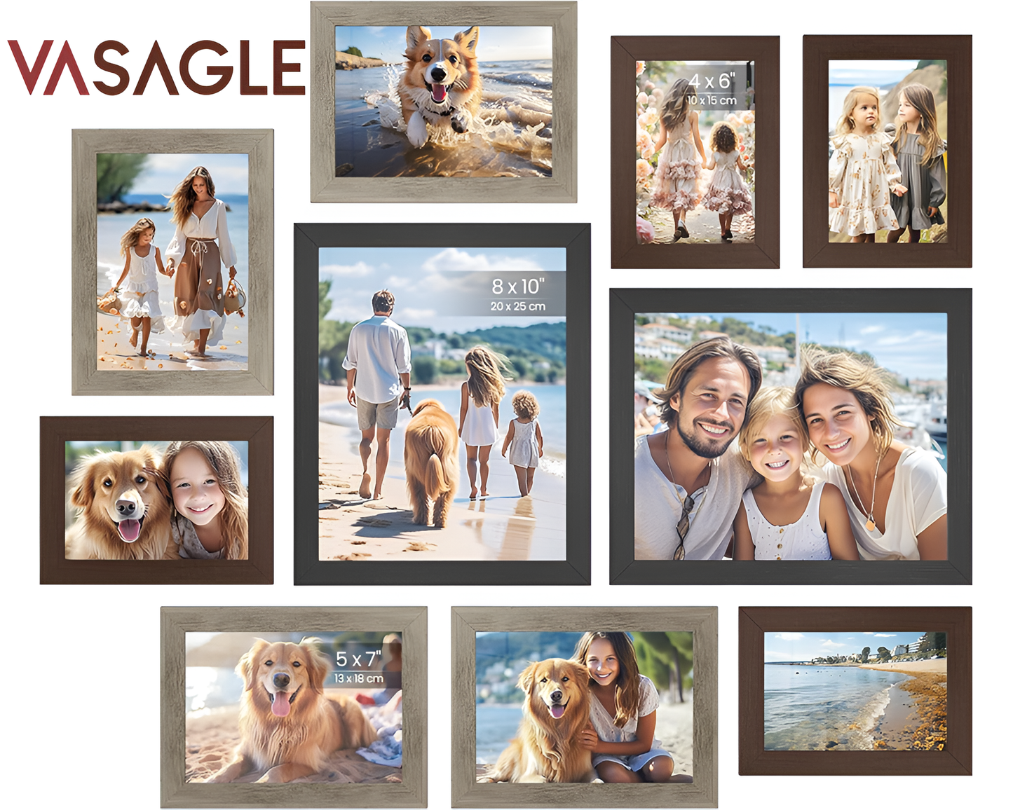 Picture Frames Set of 10 – Collage Photo Frames, Wall Gallery & Tabletop Display
