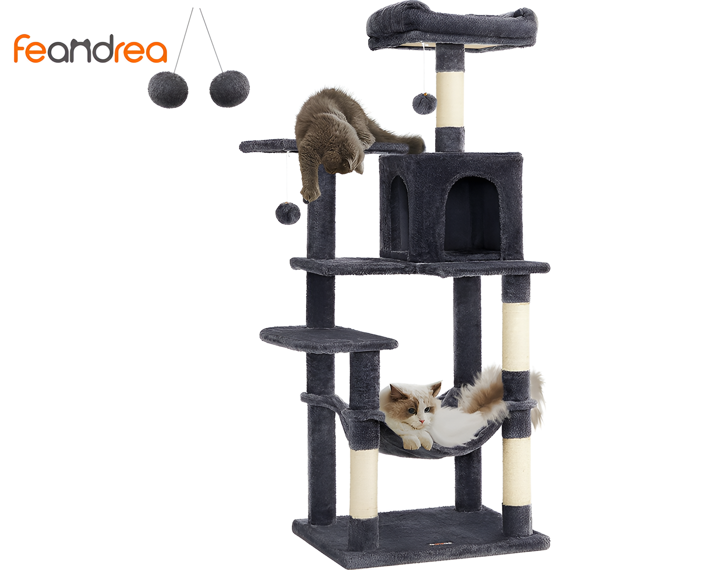 Feandrea Cat Tree House – 143cm Cat Tree House for Cats
