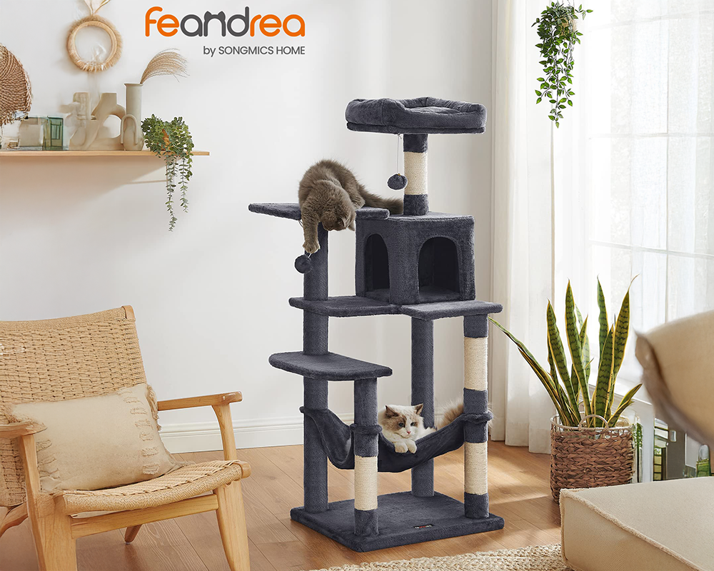 Feandrea Cat Tree House – 143cm Cat Tree House for Cats