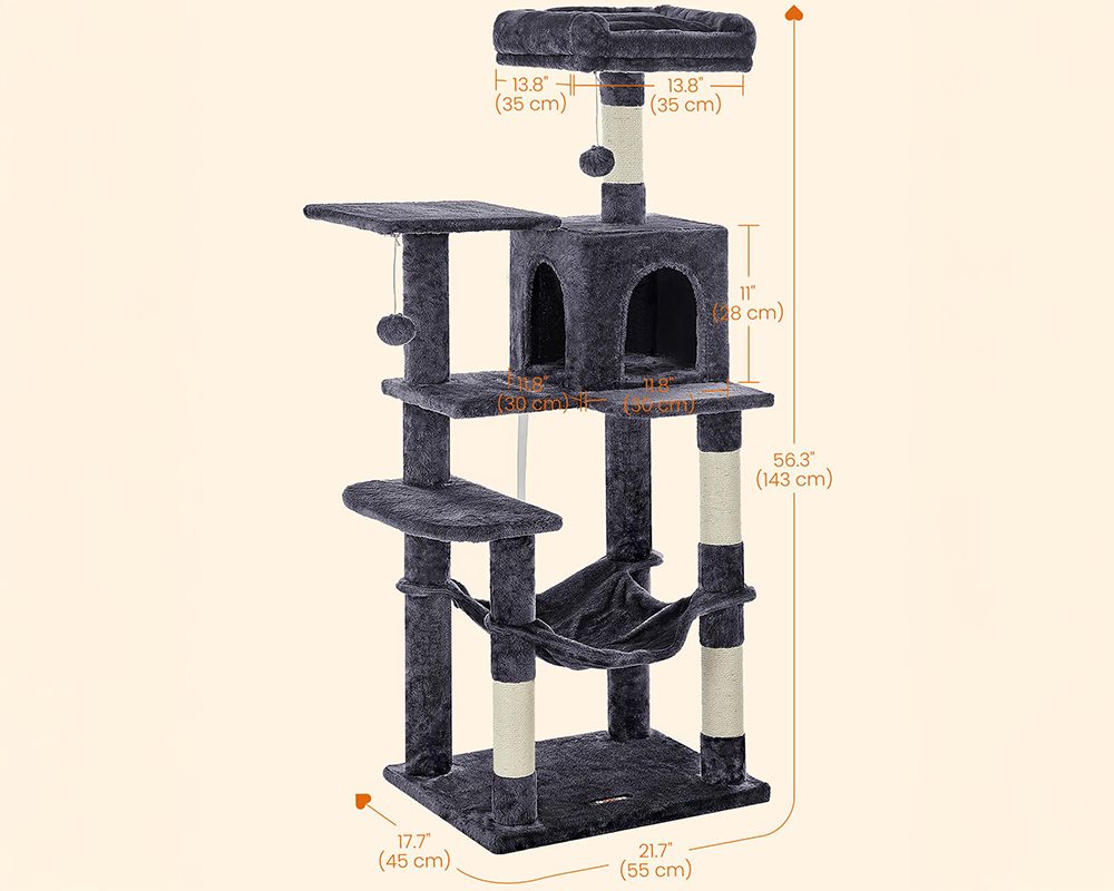 Feandrea Cat Tree House – 143cm Cat Tree House for Cats