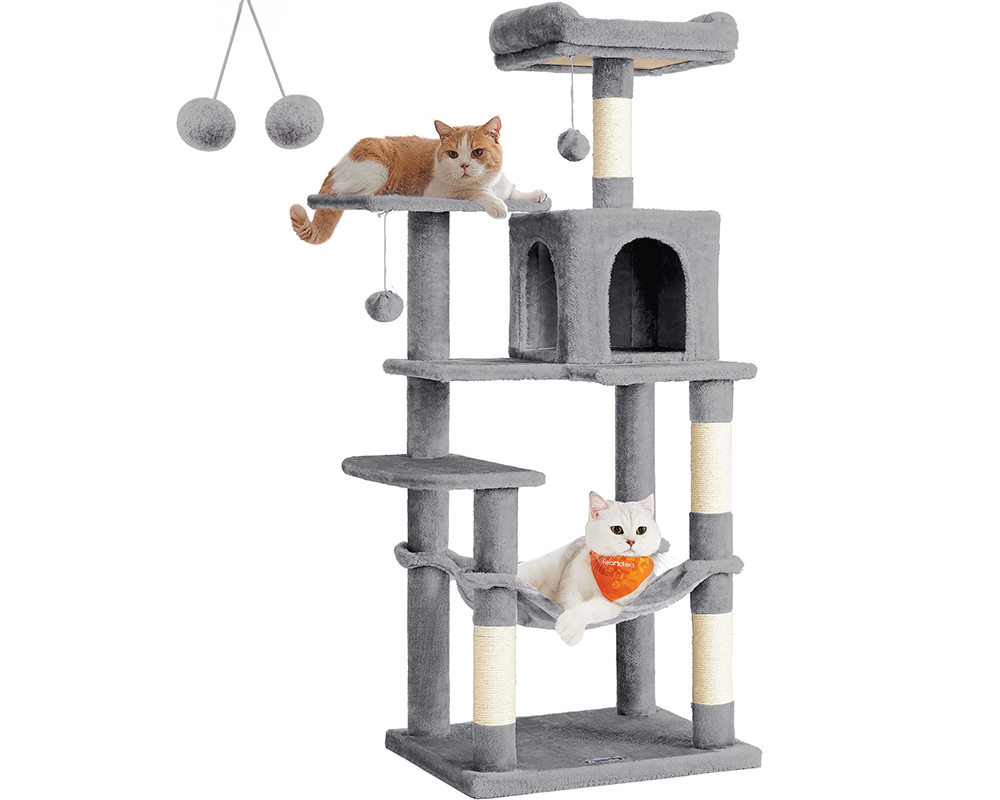 Cat Tree 143CM with Scratching Posts Hammock