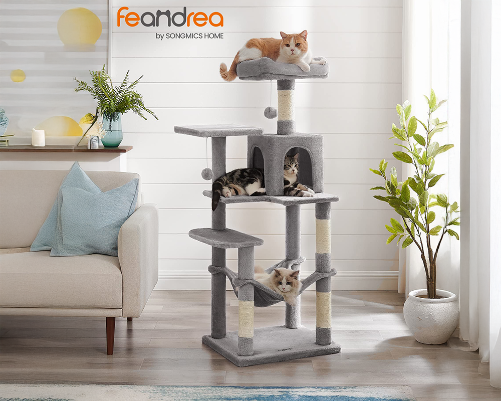 Cat Tree 143CM with Scratching Posts Hammock