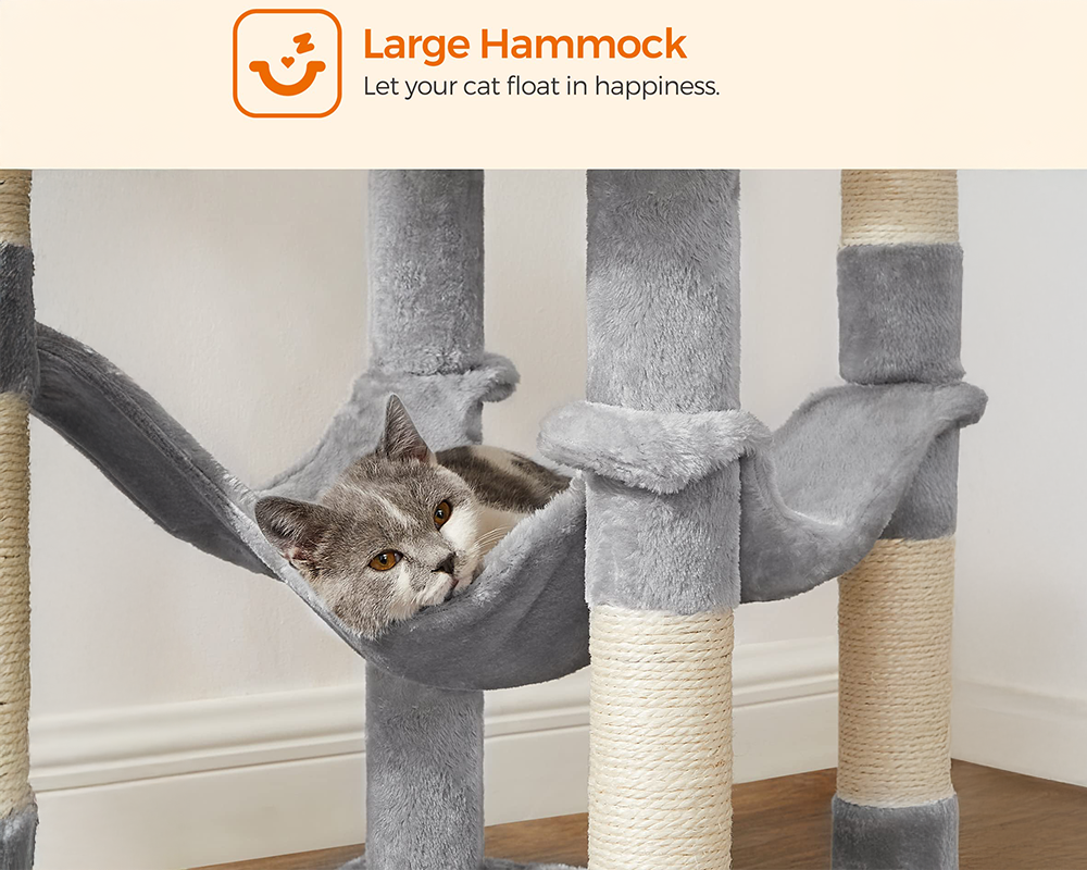 Cat Tree 143CM with Scratching Posts Hammock