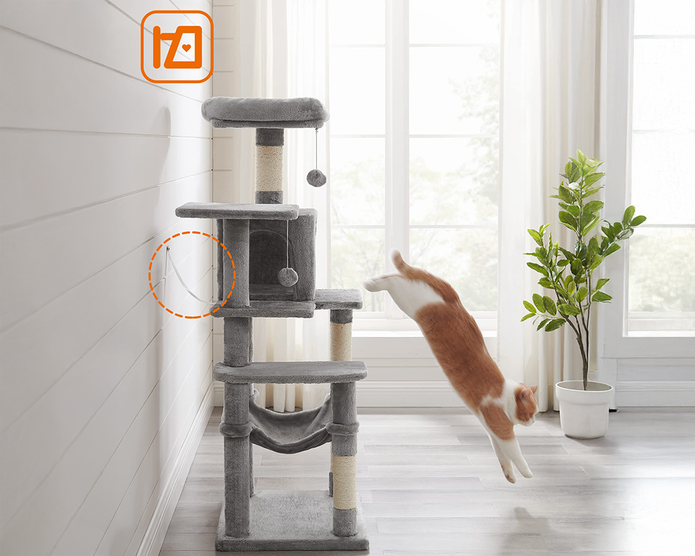 Cat Tree 143CM with Scratching Posts Hammock