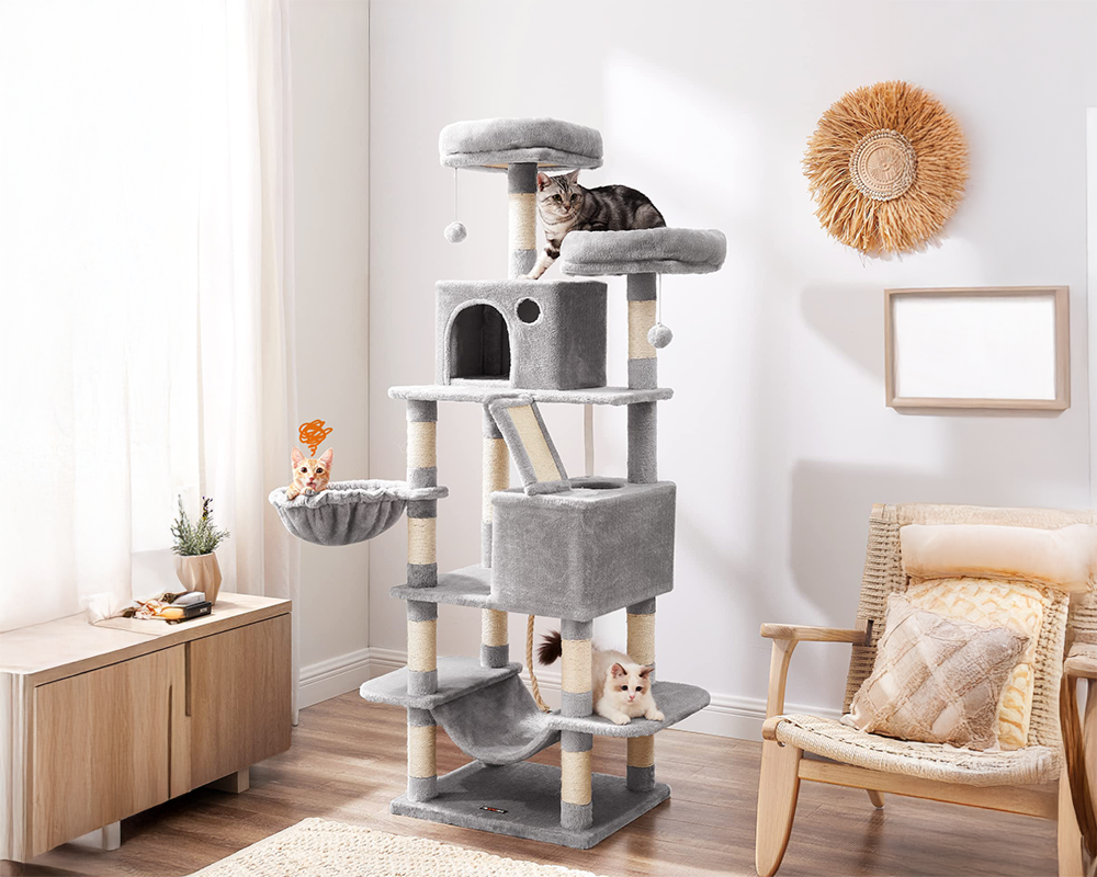Cat Tree 168CM with Scratching Posts Hammock