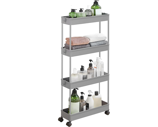 4 Tier Rolling Cart with Wheels Storage Basket Organizer Shelves