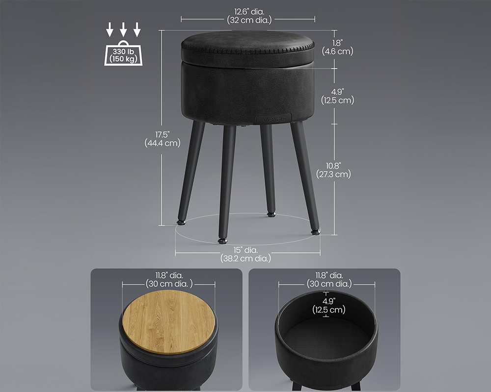 Ottoman Storage Foot Stool Vanity Stool