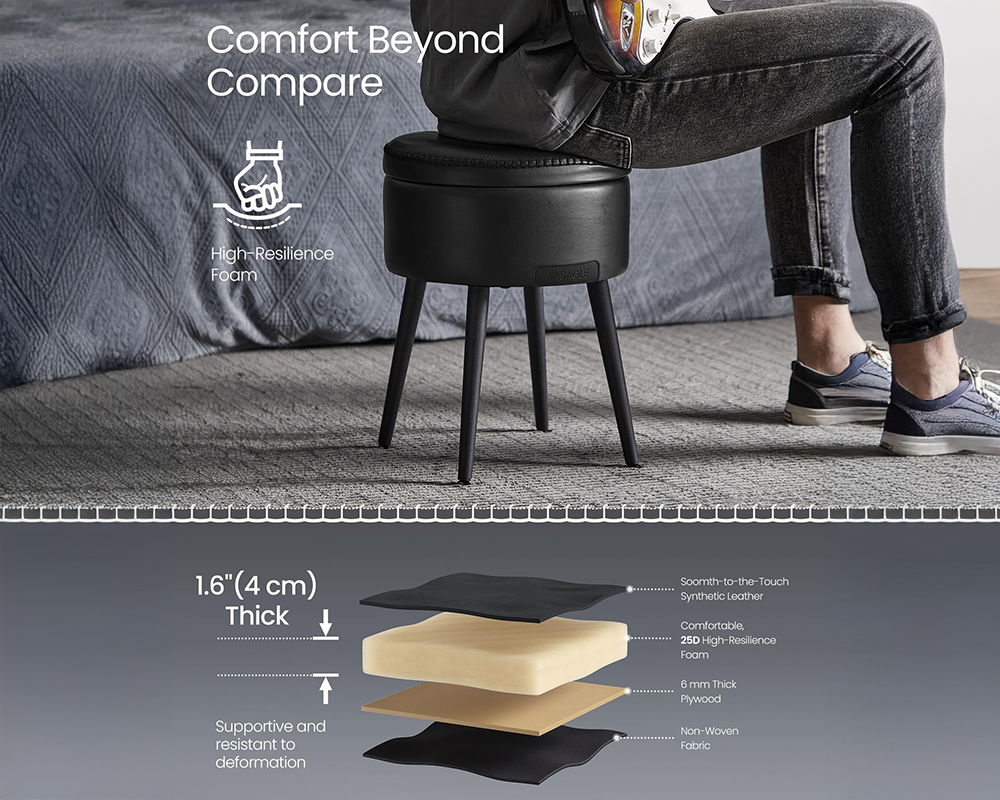 Ottoman Storage Foot Stool Vanity Stool