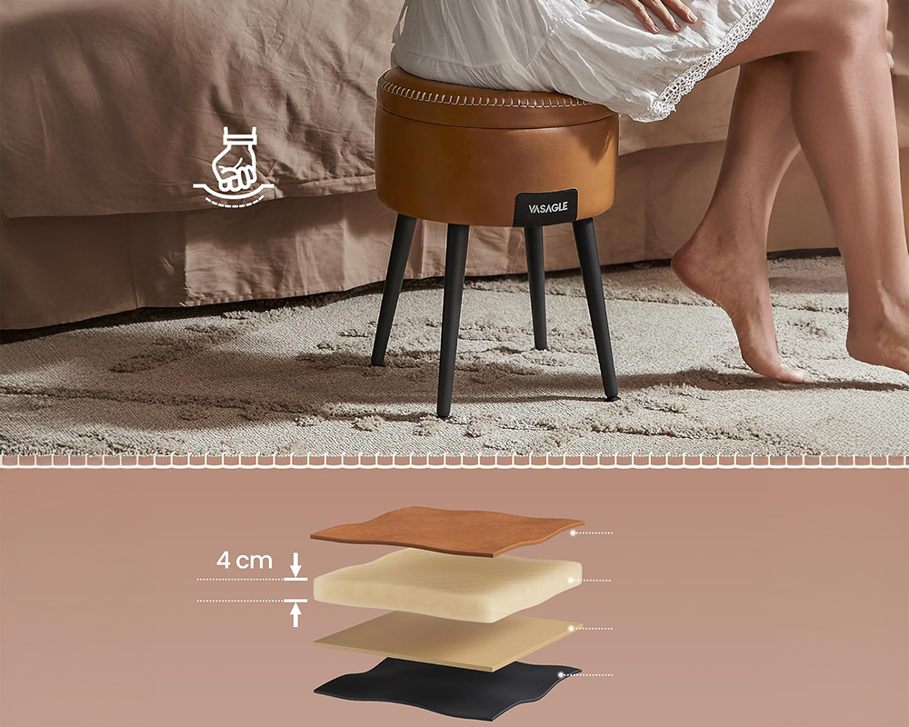Ottoman Storage Foot Stool Vanity Stool
