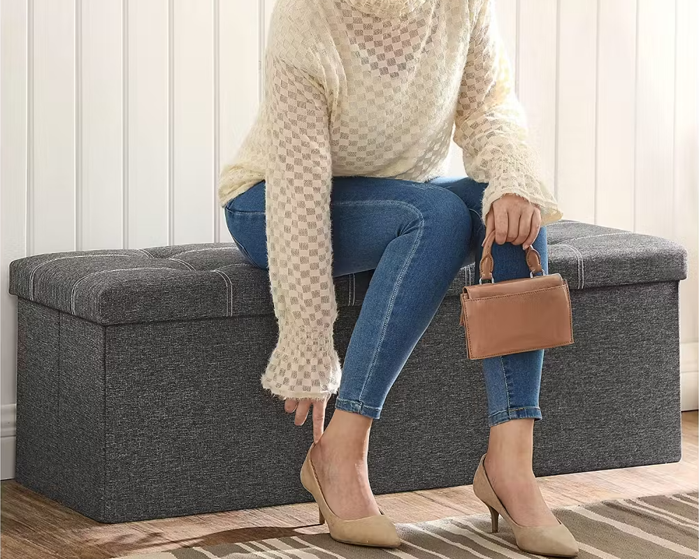 Ottoman with storage Foldable Bench Ottoman