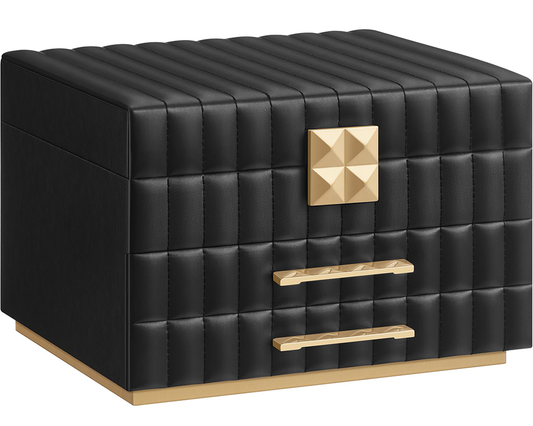 3-Tier Jewellery Box with Mirror - Ink Black