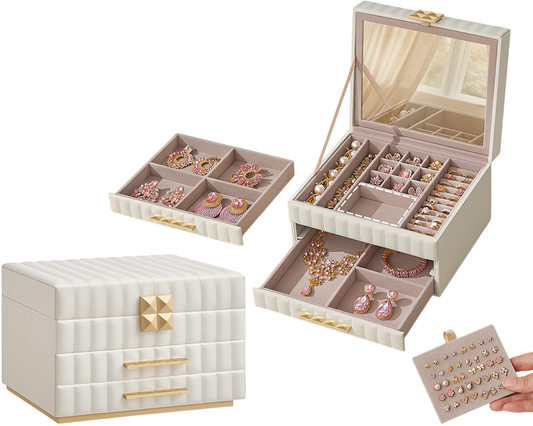 3-Tier Jewellery Box with Mirror