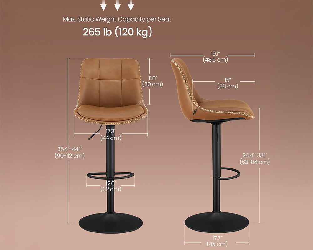 Bar Stools Adjustable Swivel Bar Stools