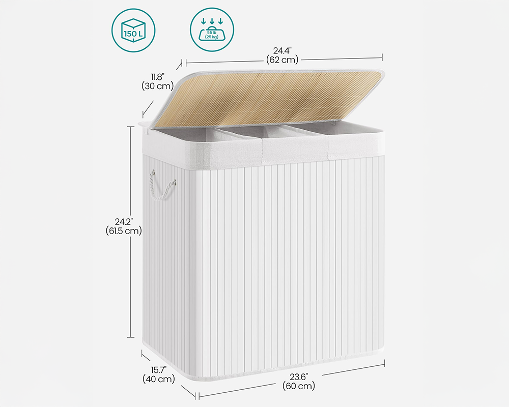 Laundry Hamper 150L Foldable Laundry Hamper with Lid & Liner