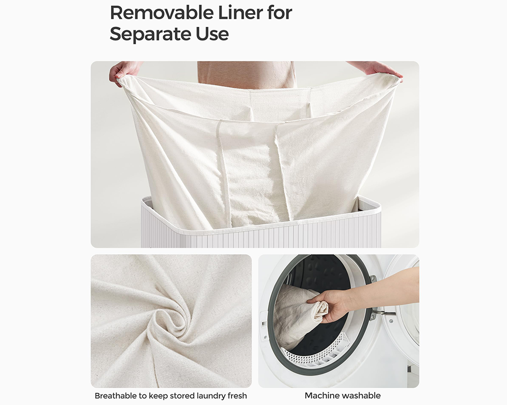 Laundry Hamper 150L Foldable Laundry Hamper with Lid & Liner