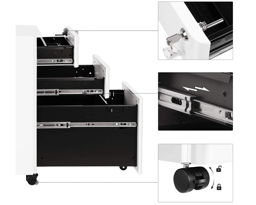 Office Filing Cabinet with Wheels File Organiser