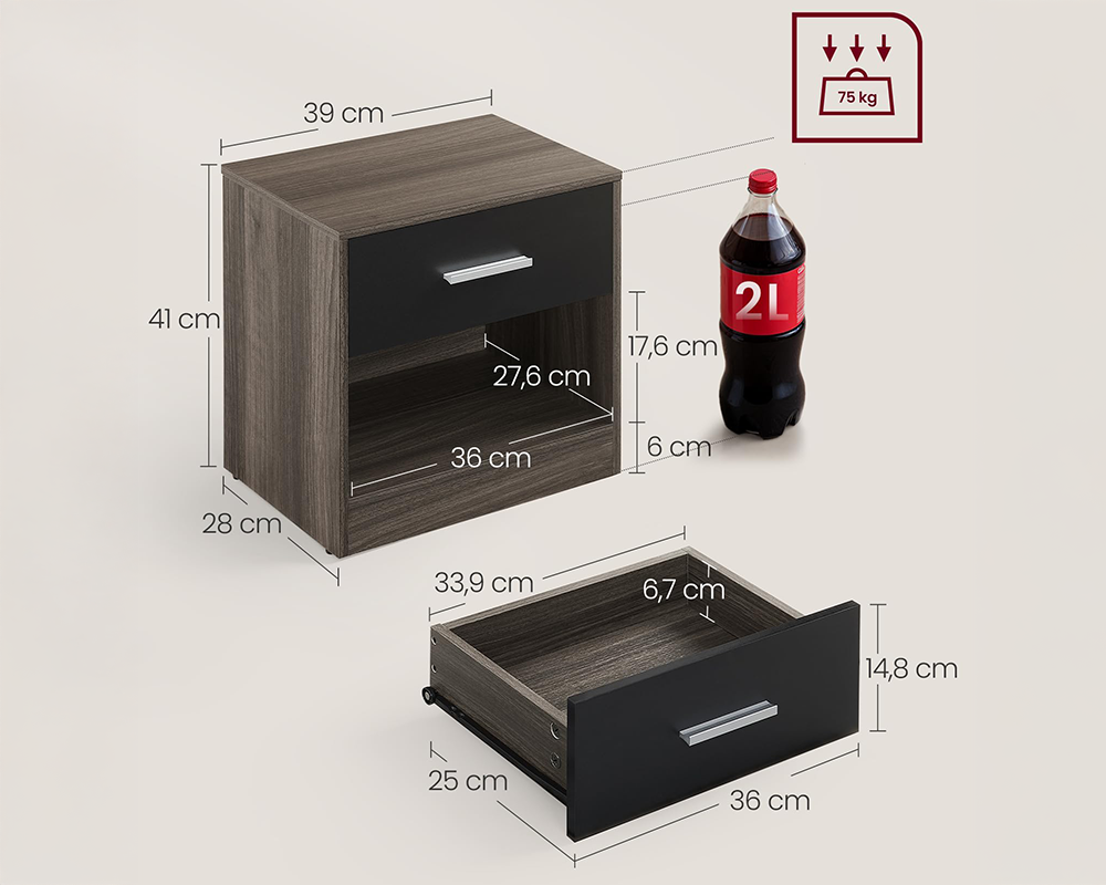 Bedside Table Nightstands with Drawer