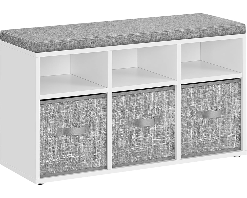 VASAGLE Shoe Bench Storage Cabinet with Cushion