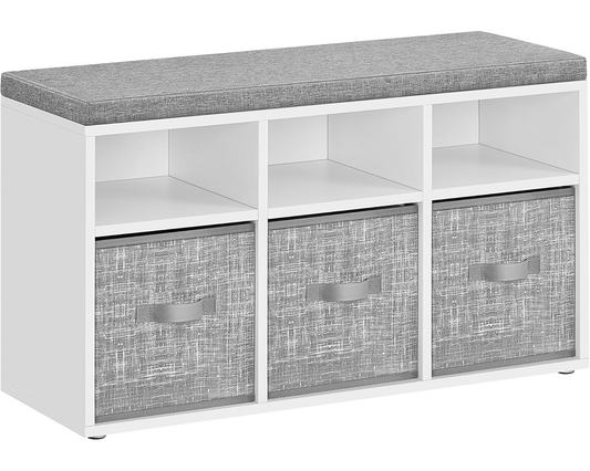 VASAGLE Shoe Bench Storage Cabinet with Cushion