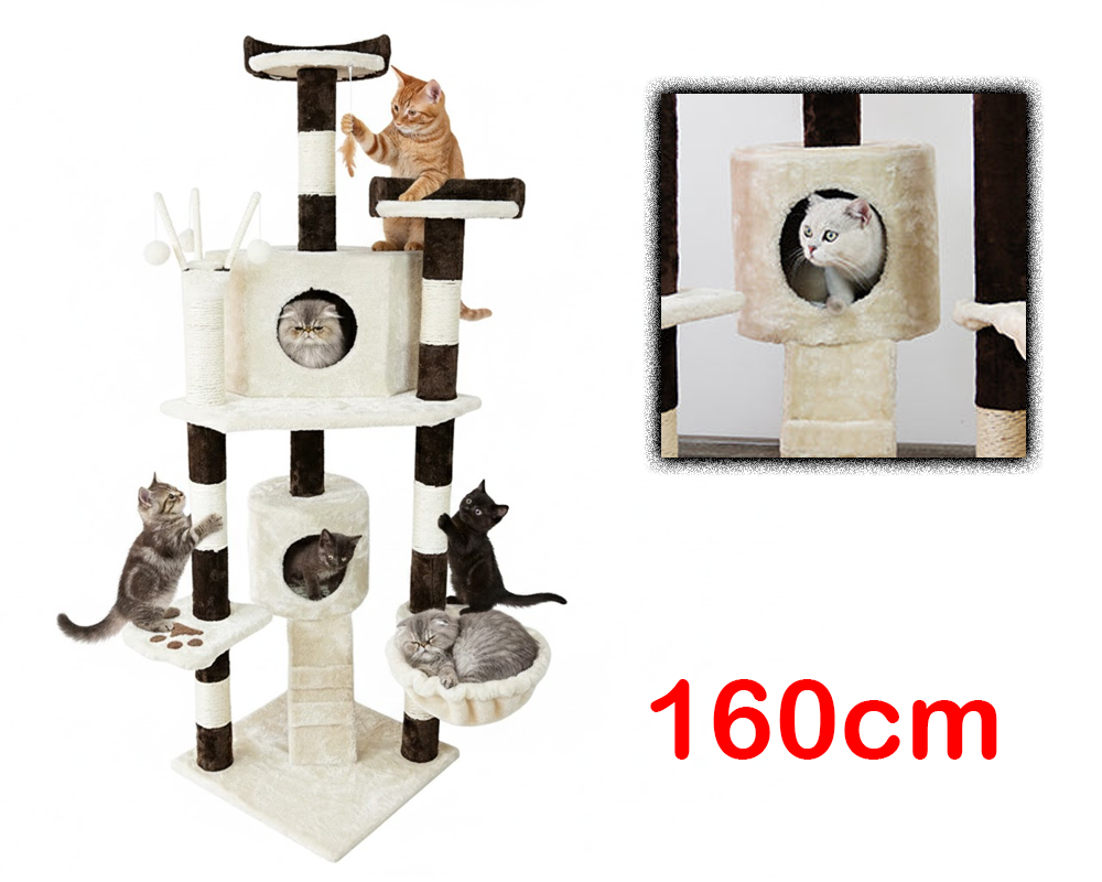 Cat Tree House Tall Cat Tree House Scratcher Post with Toys