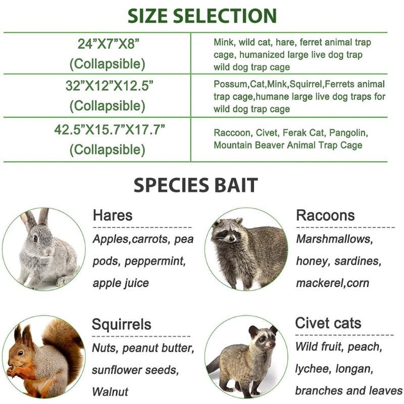 Animal cage trap Possum trap Squirrel trap Raccoon trap Stray cat trap Humane animal trap