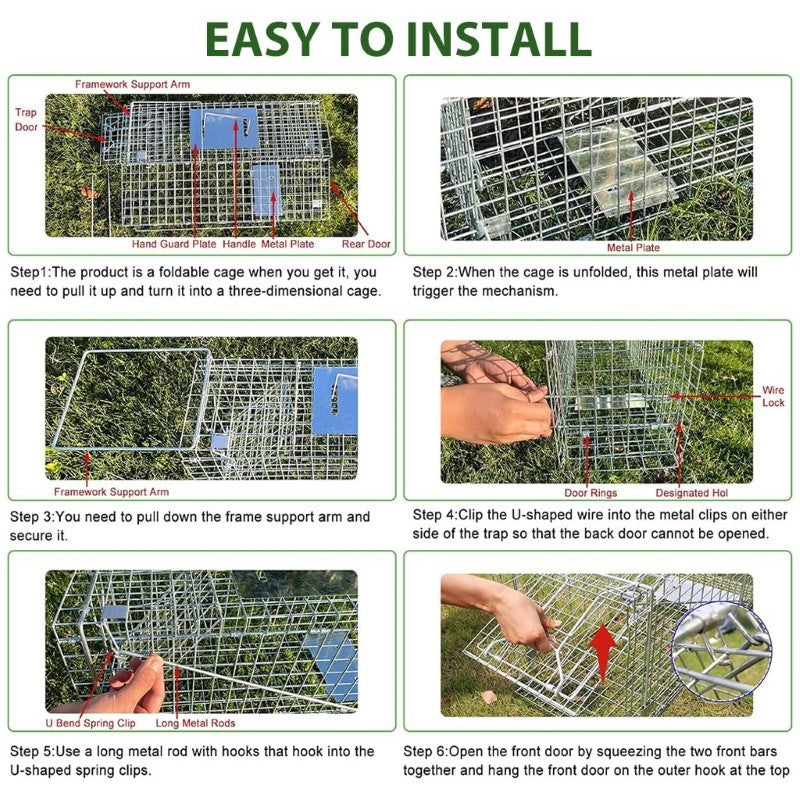Animal Cage Trap - Possum Trap for Humane Wildlife Rescue and Control