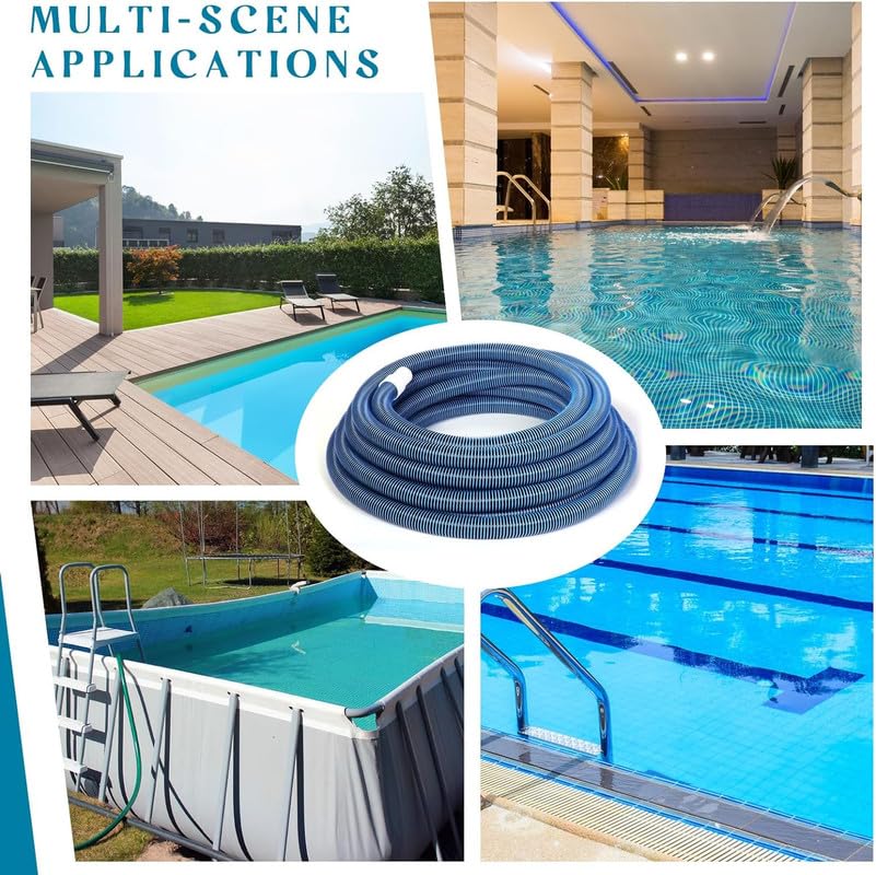 Heavy Duty Pool Hose 10M, Swimming Pool Hose In-ground Pools Vacuum Hose with Swivel Cuff, 1-1/2-Inch