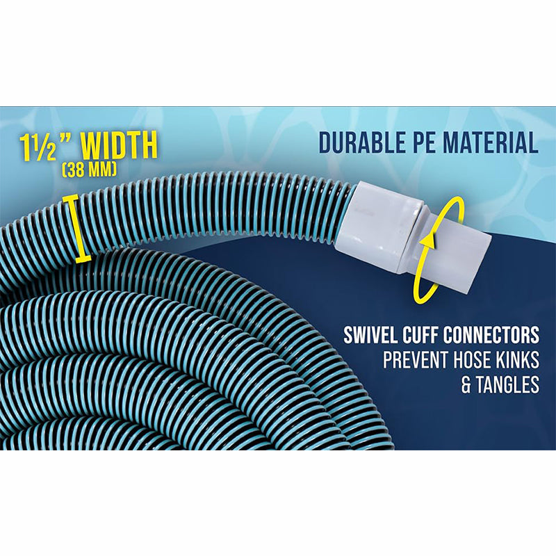 Heavy Duty Pool Hose 10M, Swimming Pool Hose In-ground Pools Vacuum Hose with Swivel Cuff, 1-1/2-Inch
