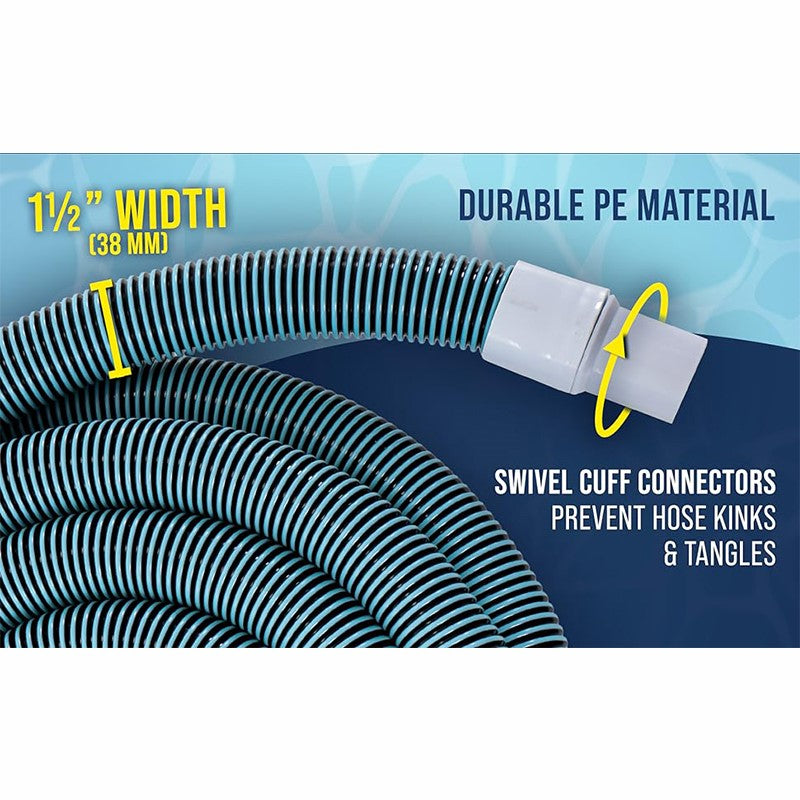 Heavy Duty Pool Hose 20M, Swimming Pool Hose In-ground Pools Vacuum Hose with Swivel Cuff, 1-1/2-Inch