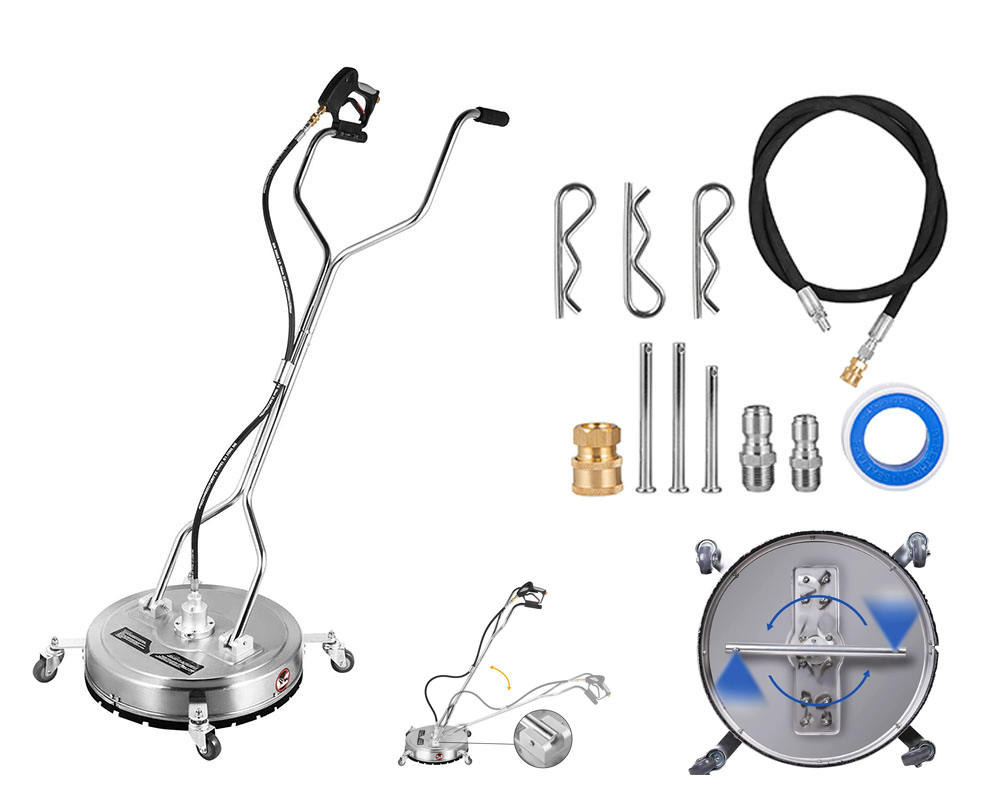 24 Inch Stainless Steel Rotating Surface Cleaner with Handle