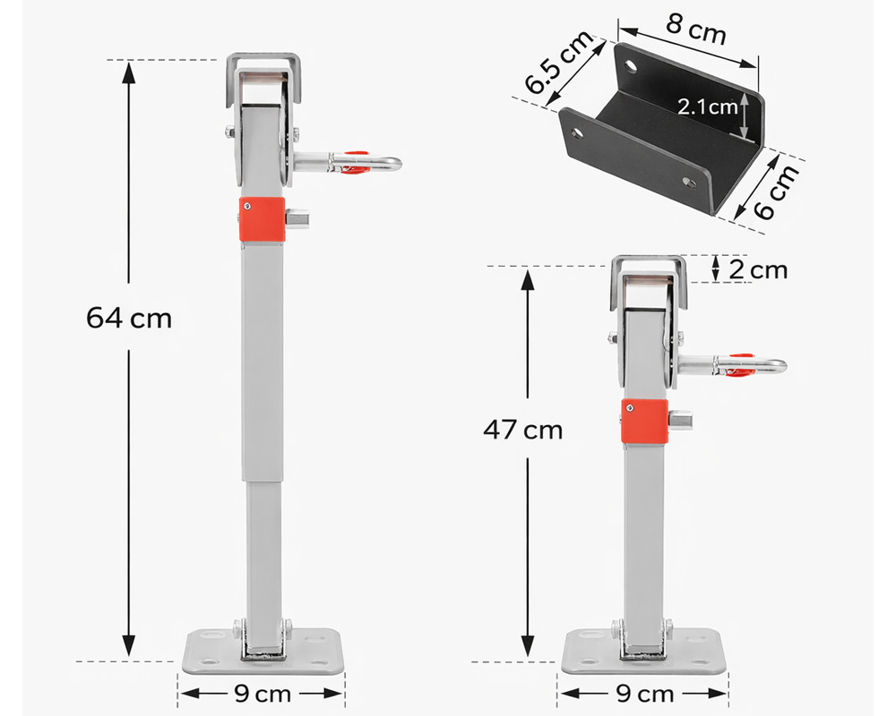 Drop Down Corner Steady Legs Handle Steel Base 2 PCS