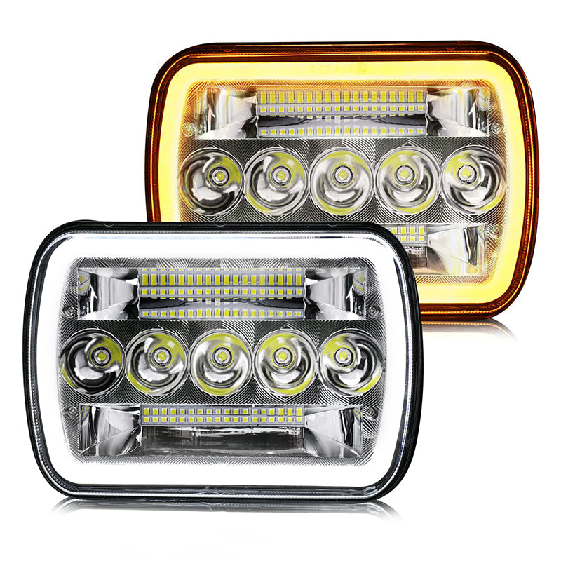 LED Headlights Hi/Lo Beam DRL For Toyota Hilux Jeep Truck 1 Pair